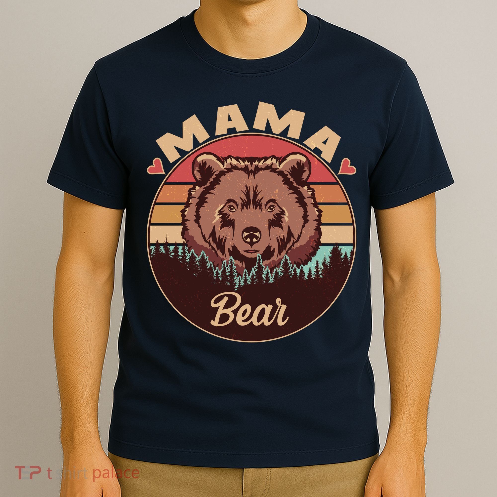 Mama Bear Vintage Bear Emblem T-Shirt