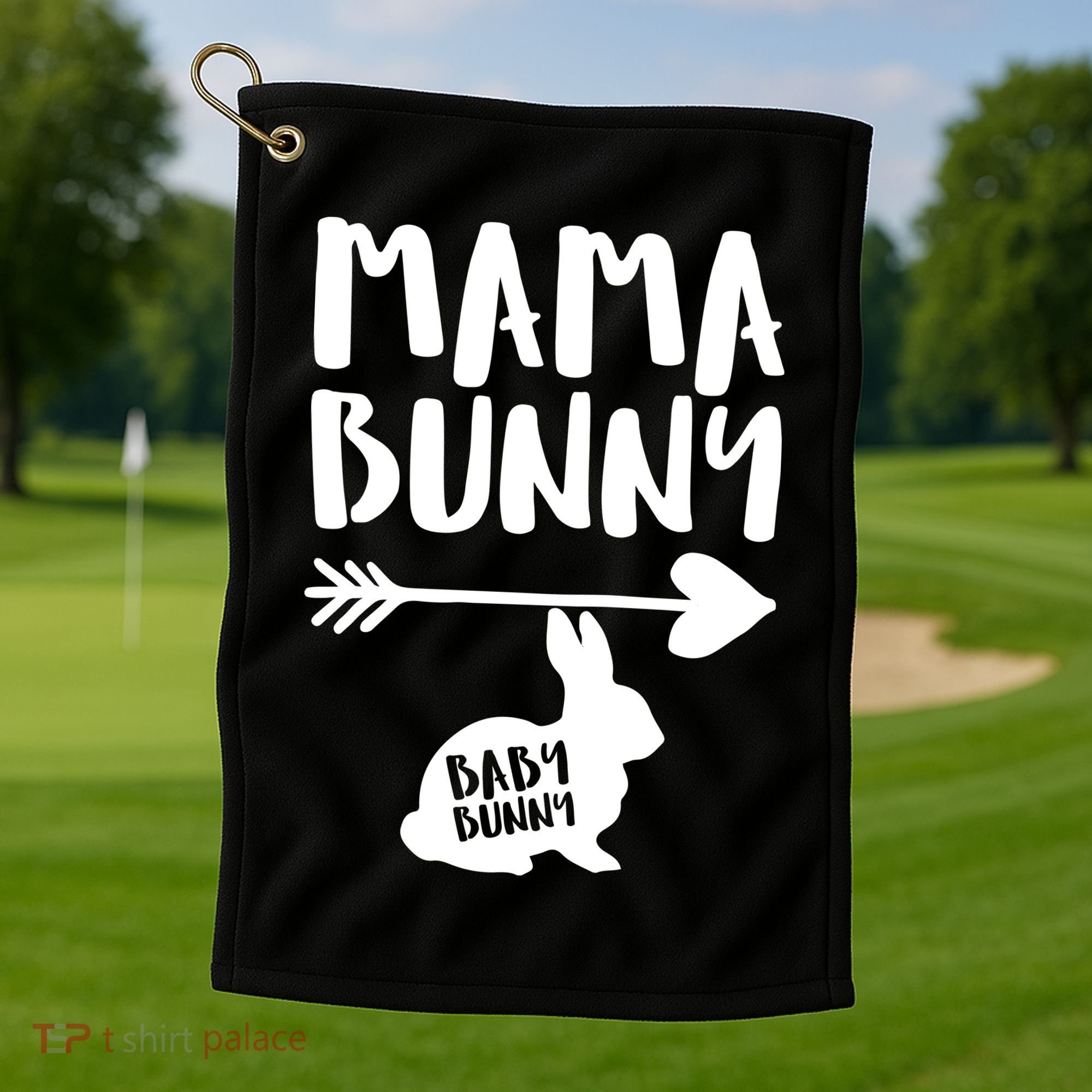 Mama Bunny Arrow Pregnancy Golf Towel