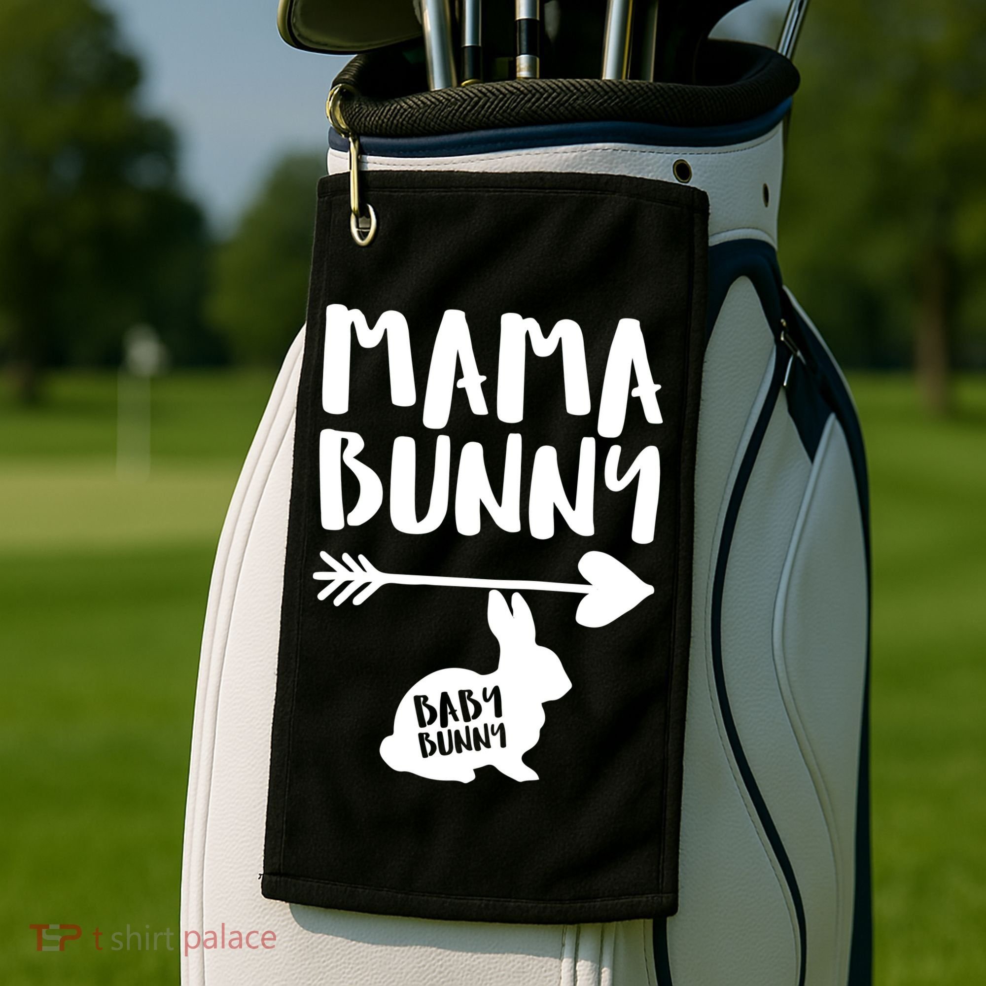 Mama Bunny Arrow Pregnancy Golf Towel