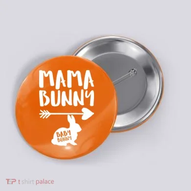 Mama Bunny Arrow Pregnancy Button
