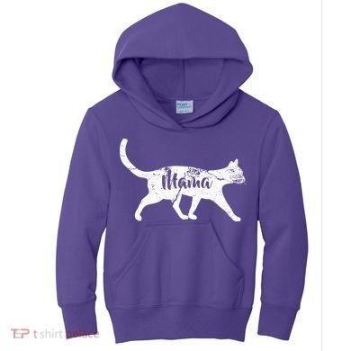 Mama Cat Mom Kids Hoodie