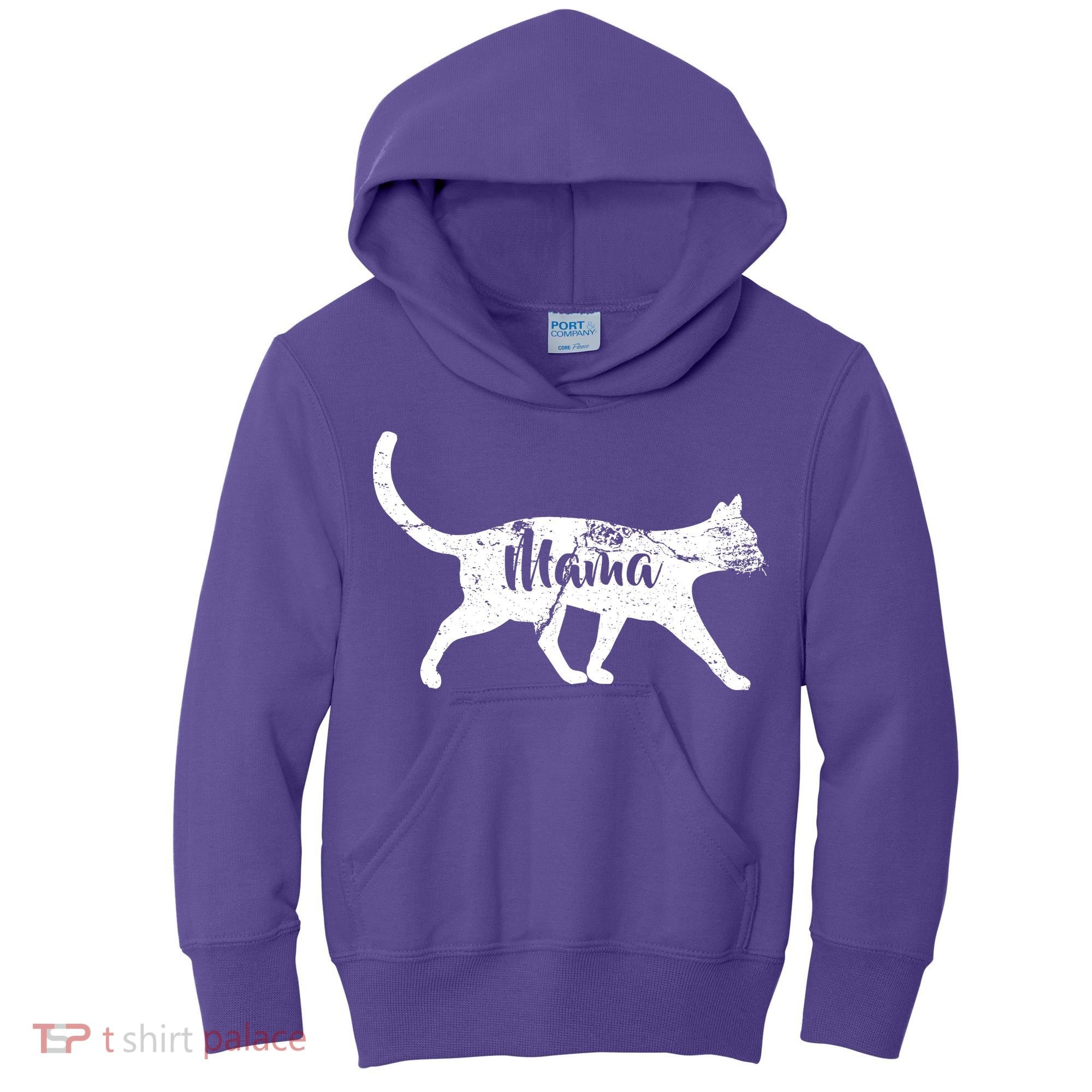 Mama Cat Mom Kids Hoodie