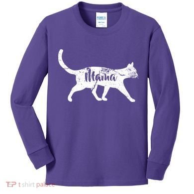 Mama Cat Mom Kids Long Sleeve Shirt