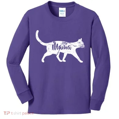 Mama Cat Mom Kids Long Sleeve Shirt