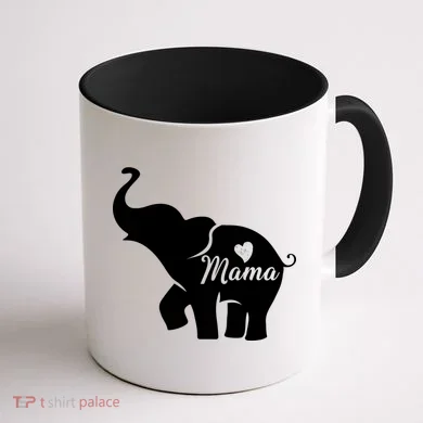 Mama Elephant  Coffee Mug back