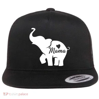 Mama Elephant  Flat Bill Trucker Hat