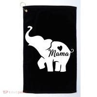 Mama Elephant  Golf Towel thumb 0