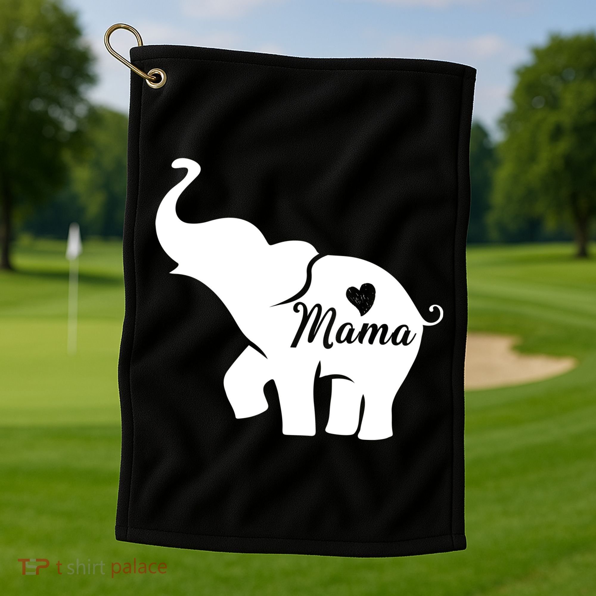 Mama Elephant  Golf Towel