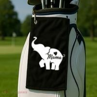 Mama Elephant  Golf Towel thumb 2