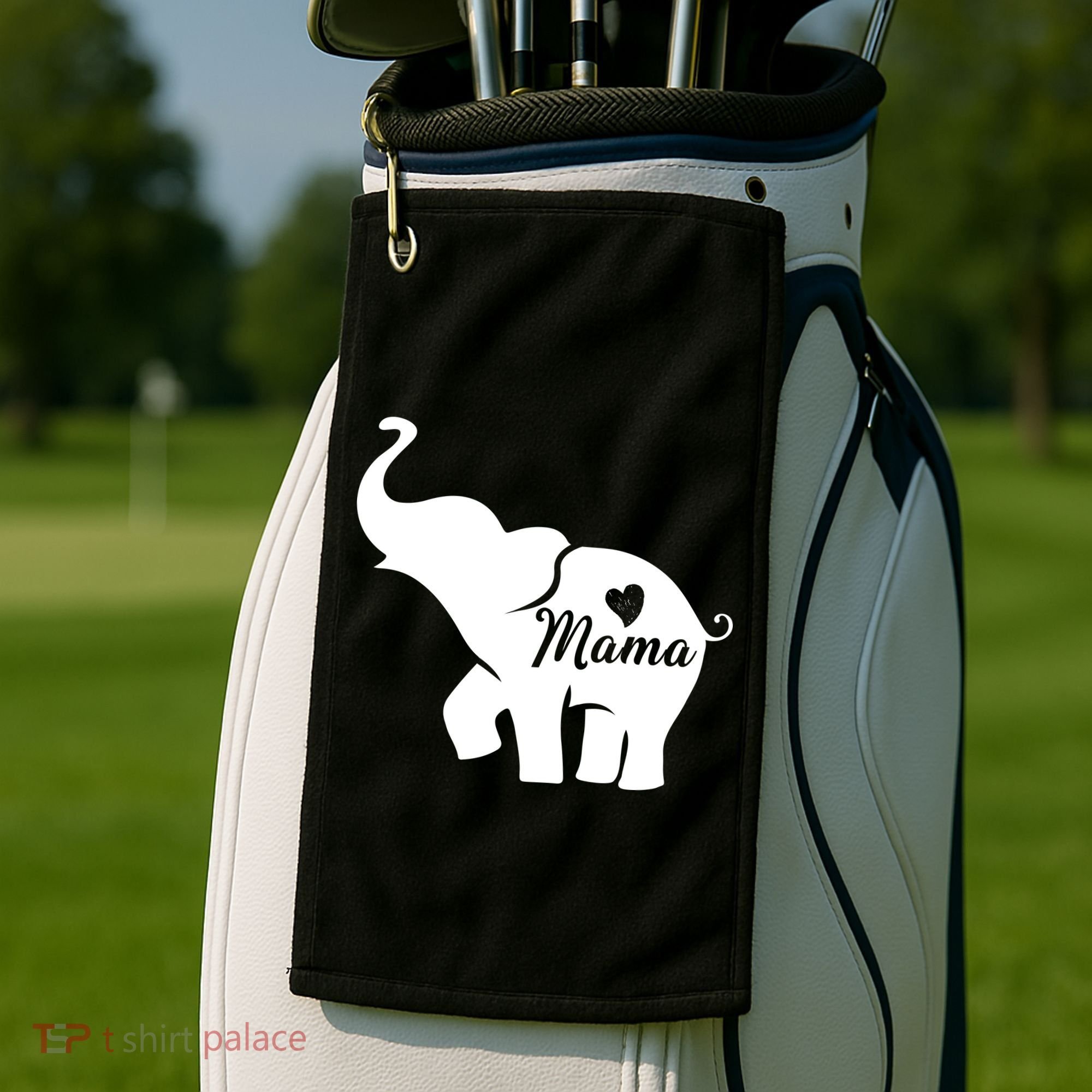 Mama Elephant  Golf Towel