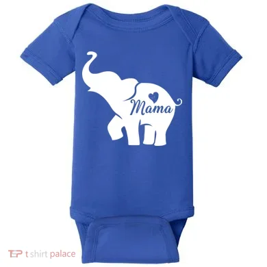 Mama Elephant  Baby Bodysuit
