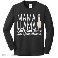 Mama Llama Ain't Got Time For Your Drama Kids Long Sleeve Shirt thumb 0