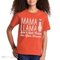Mama Llama Ain't Got Time For Your Drama Kids T-Shirt thumb 2