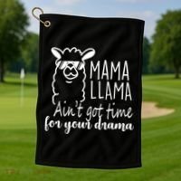 Mama Llama Drama Golf Towel thumb 1