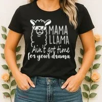 Mama Llama Drama Women's T-Shirt thumb 2