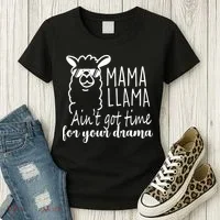 Mama Llama Drama Women's T-Shirt thumb 3