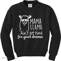 Mama Llama Drama Kids Sweatshirt thumb 0