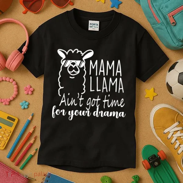 Mama Llama Drama Kids T-Shirt