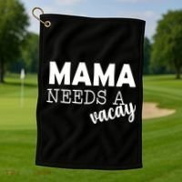 Mama Needs A Vacay Golf Towel thumb 1