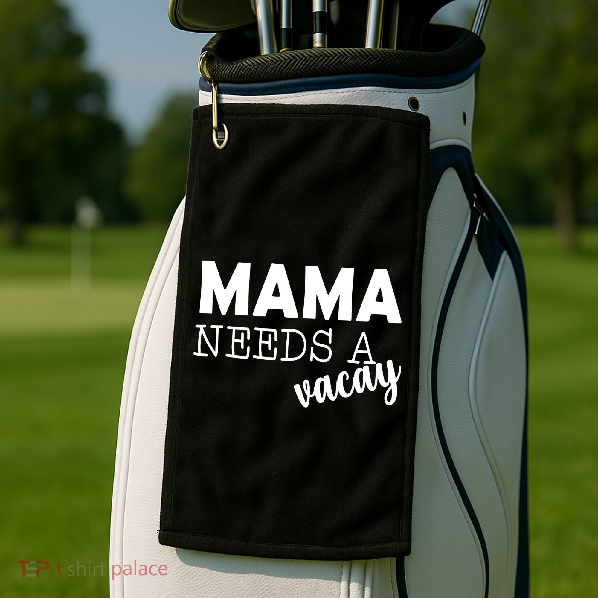 Mama Needs A Vacay Golf Towel