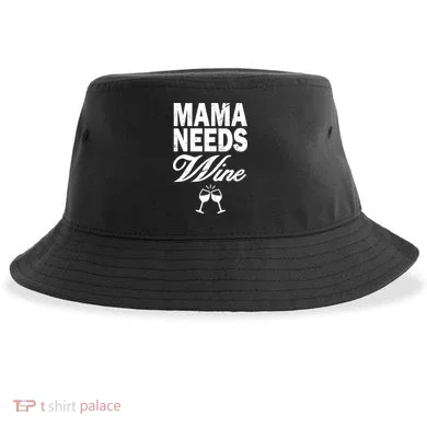 Mama Needs Wine Sustainable Bucket Hat