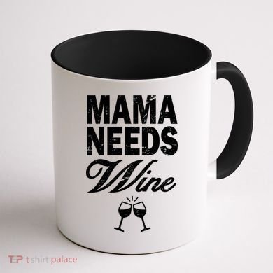 Mama Needs Wine Coffee Mug back