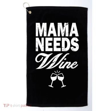 Mama Needs Wine Golf Towel