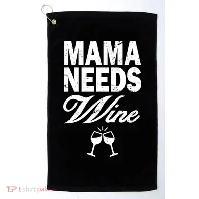 Mama Needs Wine Golf Towel