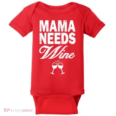 Mama Needs Wine Baby Bodysuit