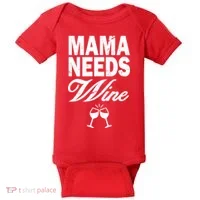 Mama Needs Wine Baby Bodysuit thumb 0