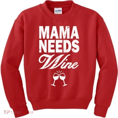 Mama Needs Wine Kids Sweatshirt