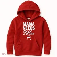Mama Needs Wine Kids Hoodie thumb 0