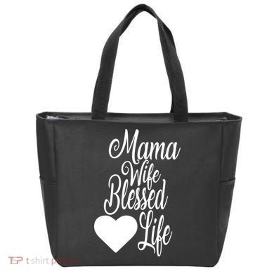 Mama Wife Blessed Life Tote Bag