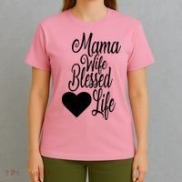Mama Wife Blessed Life T-Shirt thumb 4
