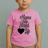 Mama Wife Blessed Life Toddler T-Shirt thumb 2