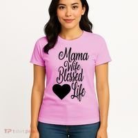 Mama Wife Blessed Life Women's T-Shirt thumb 4