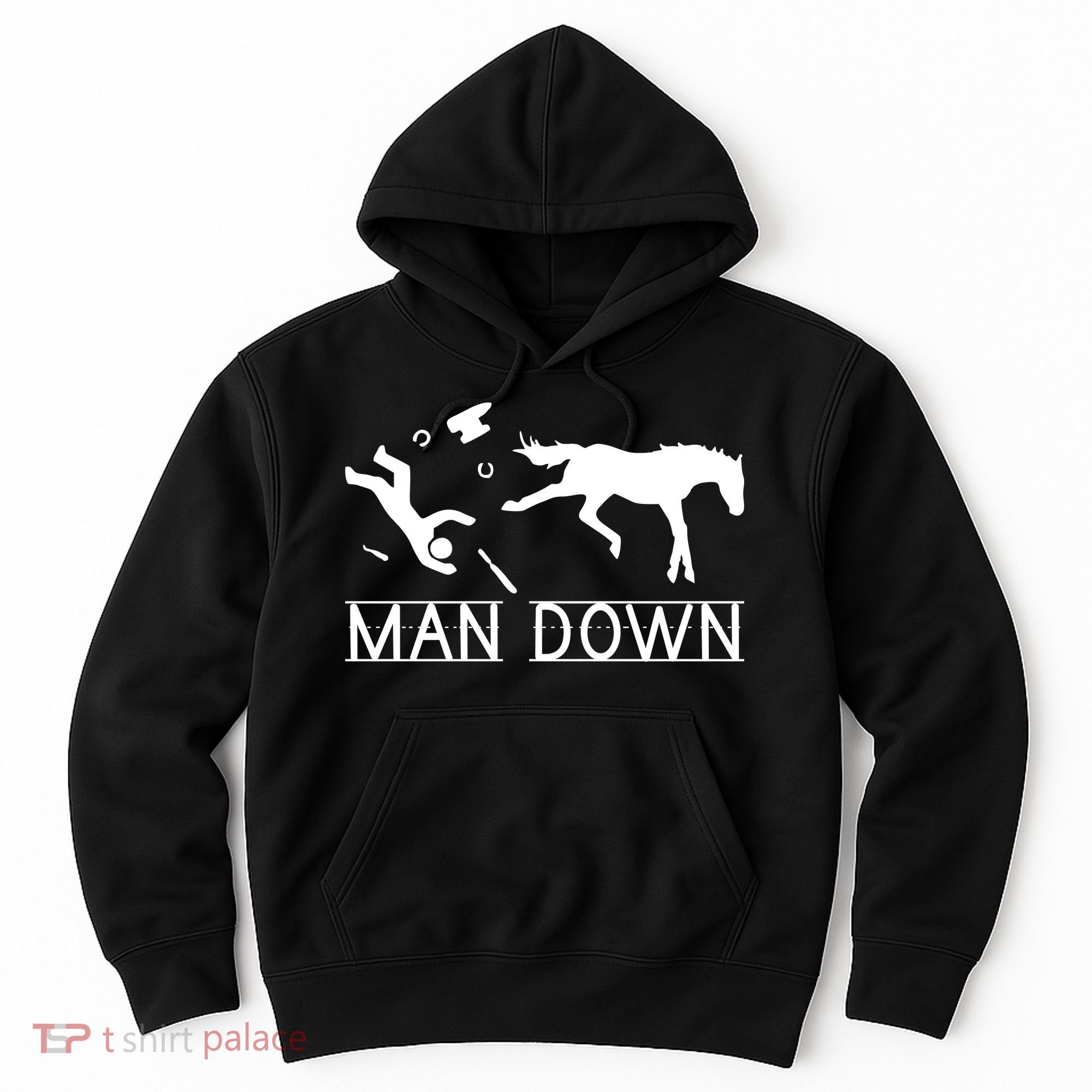 Man Down Horseshoer Funny Horse Hoodie