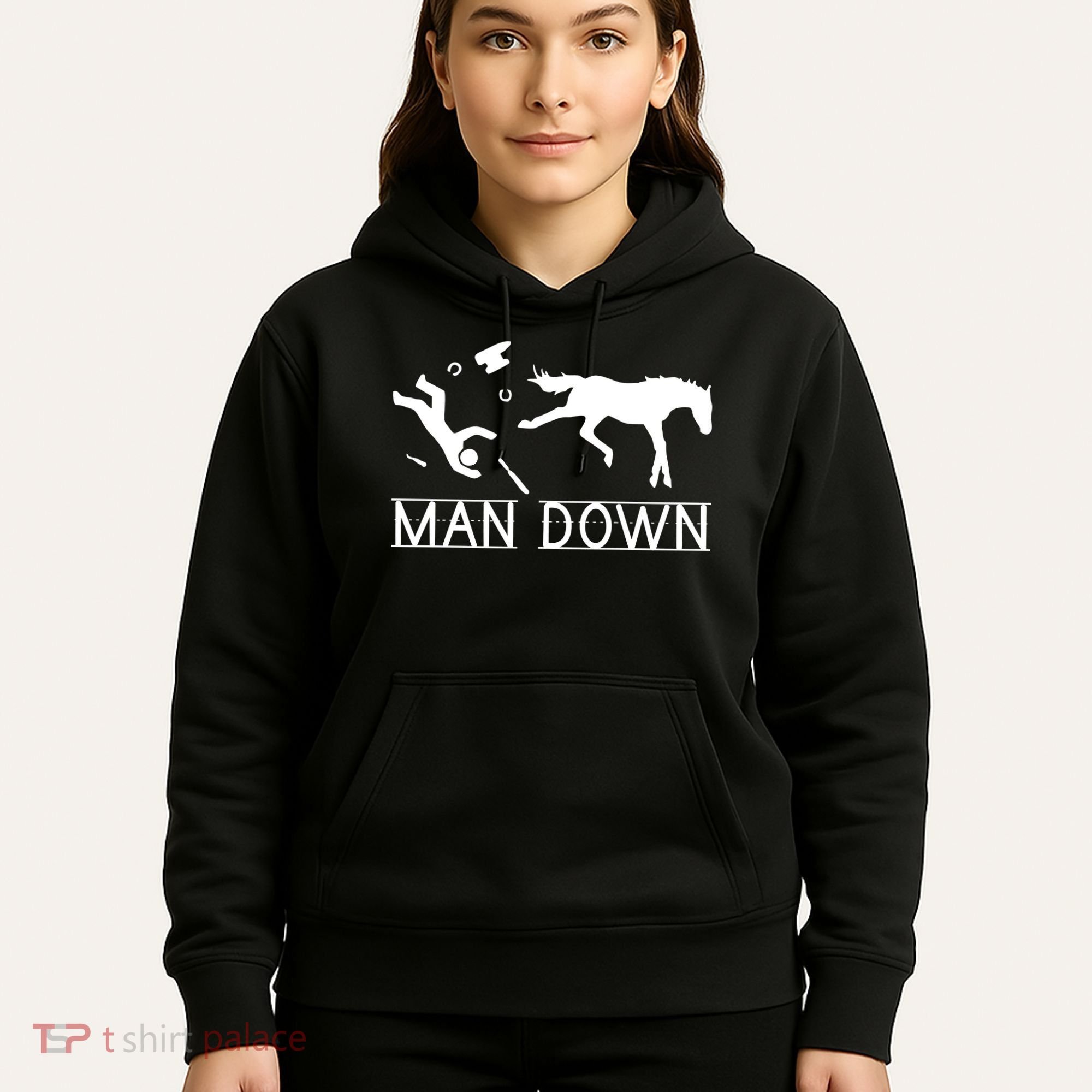 Man Down Horseshoer Funny Horse Hoodie