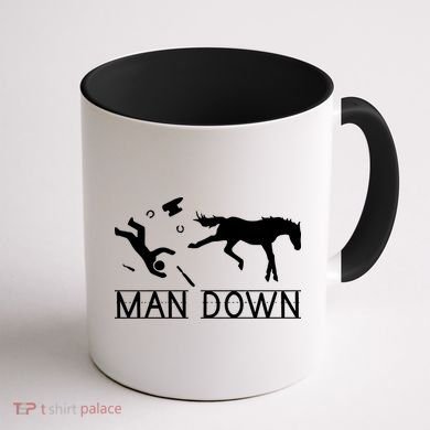 Man Down Horseshoer Funny Horse Coffee Mug back