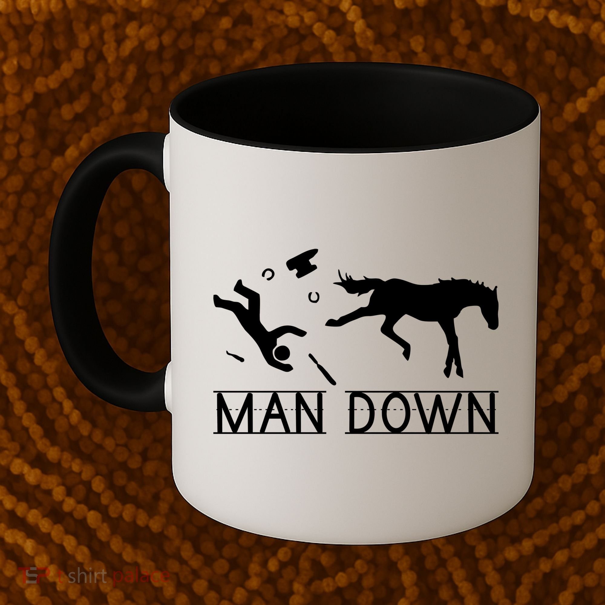 Man Down Horseshoer Funny Horse Coffee Mug