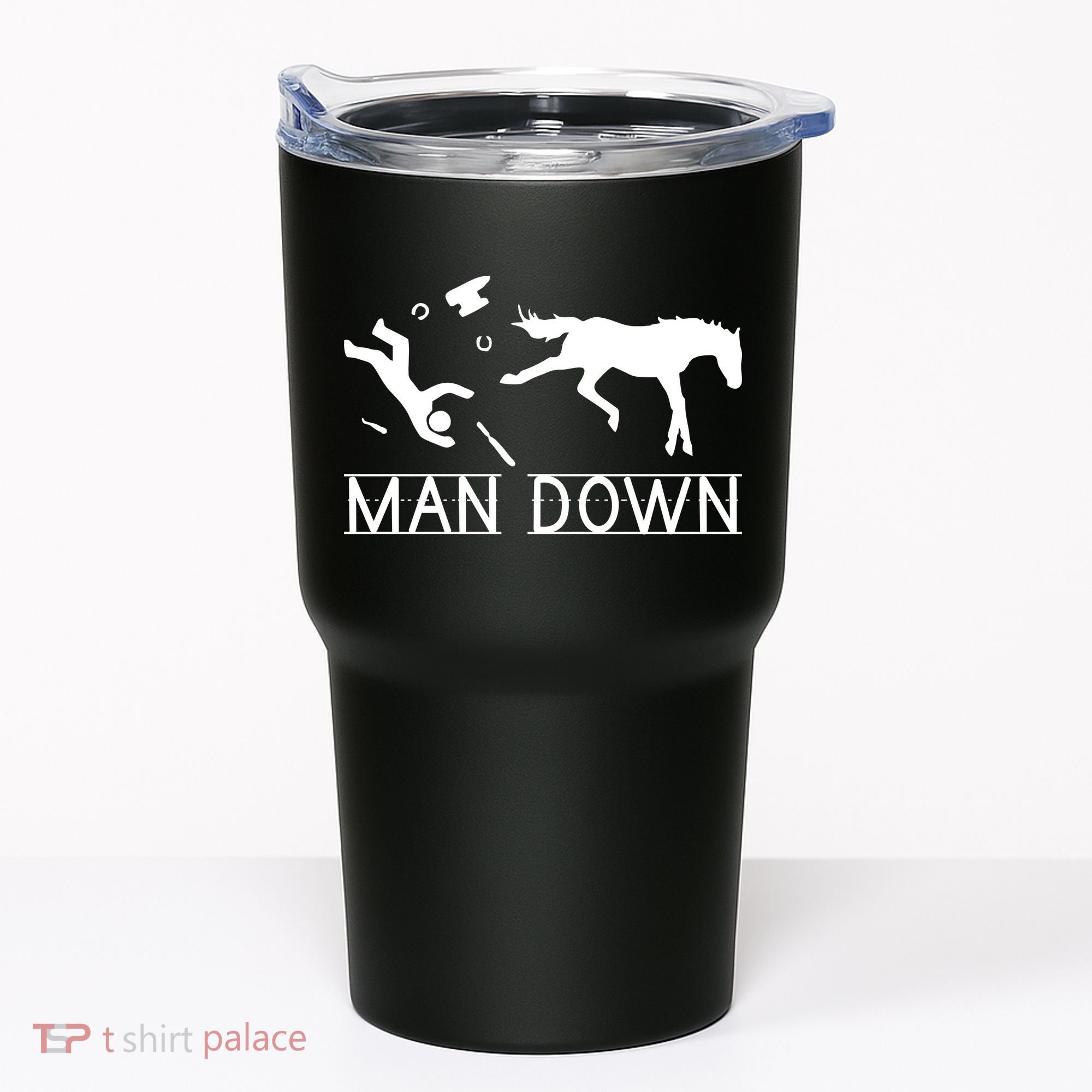 Man Down Horseshoer Funny Horse Tumbler
