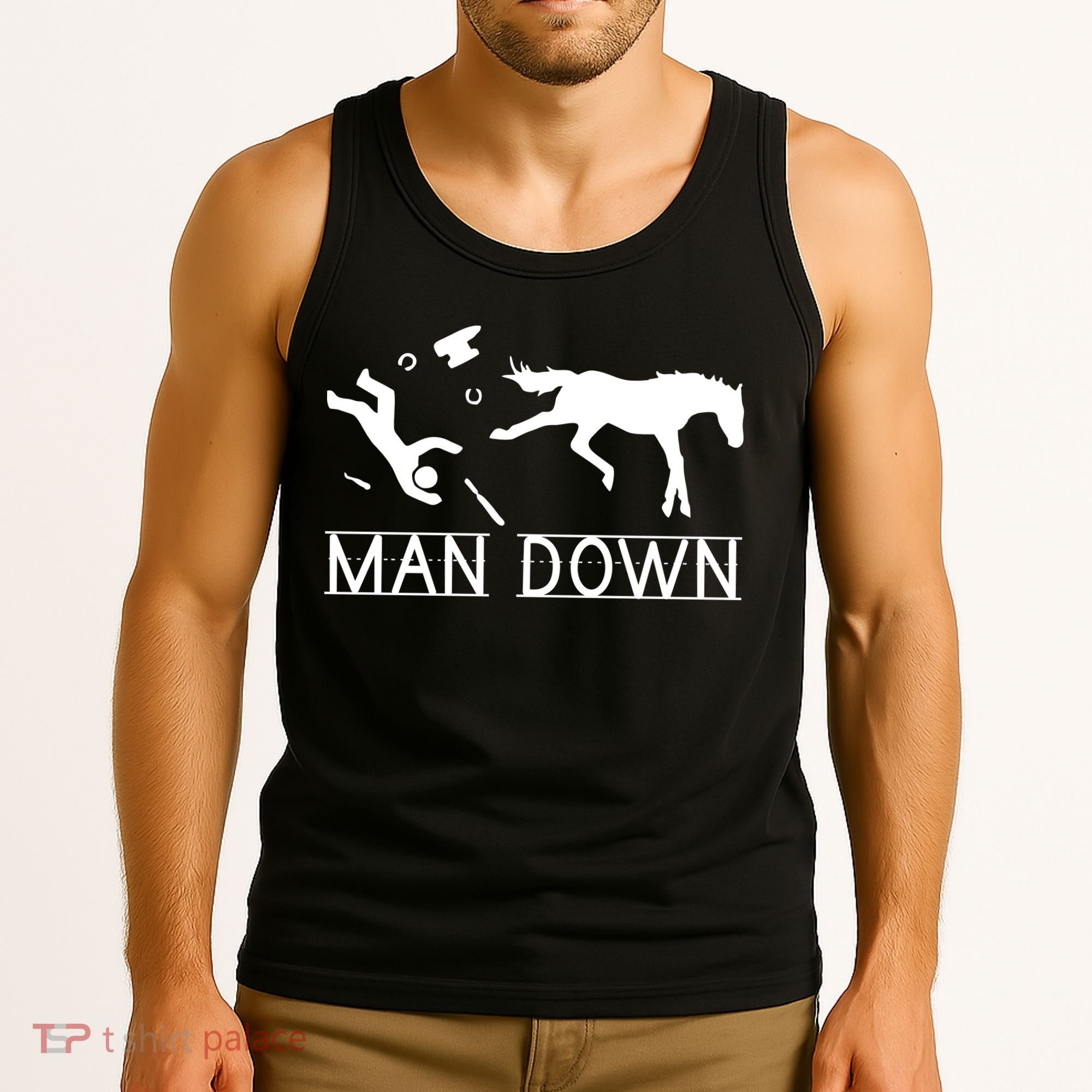Man Down Horseshoer Funny Horse Tank Top