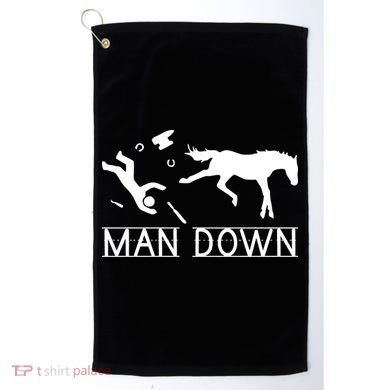 Man Down Horseshoer Funny Horse Golf Towel
