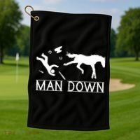Man Down Horseshoer Funny Horse Golf Towel thumb 1