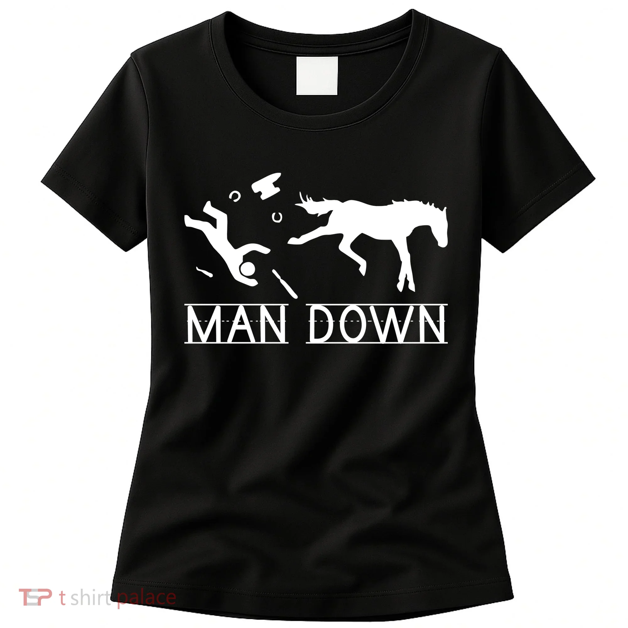 Man Down Horseshoer Funny Horse Women's T-Shirt