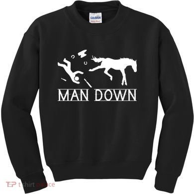 Man Down Horseshoer Funny Horse Kids Sweatshirt
