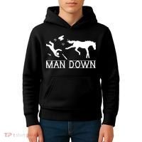 Man Down Horseshoer Funny Horse Kids Hoodie thumb 4