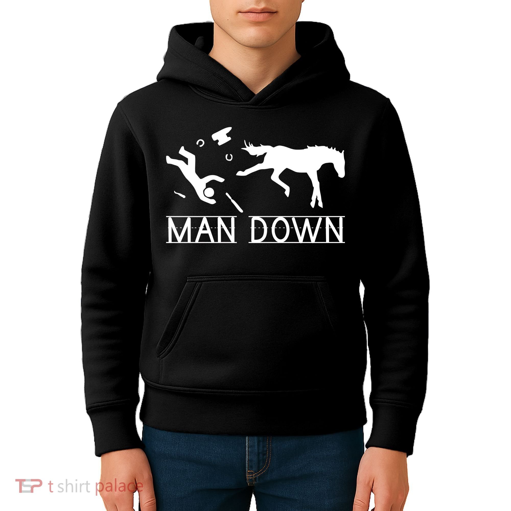 Man Down Horseshoer Funny Horse Kids Hoodie