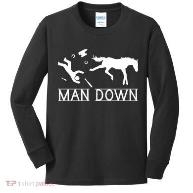 Man Down Horseshoer Funny Horse Kids Long Sleeve Shirt