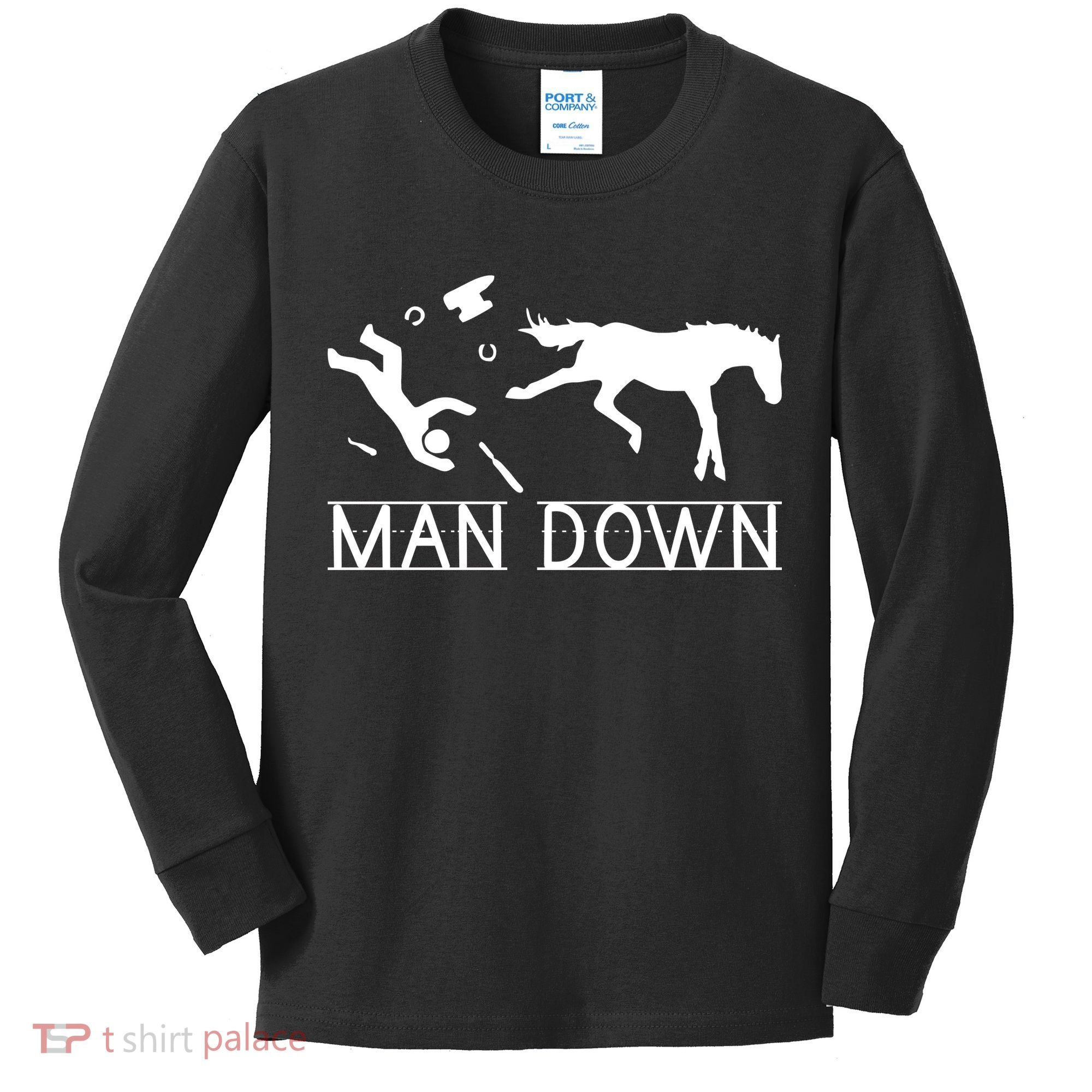 Man Down Horseshoer Funny Horse Kids Long Sleeve Shirt